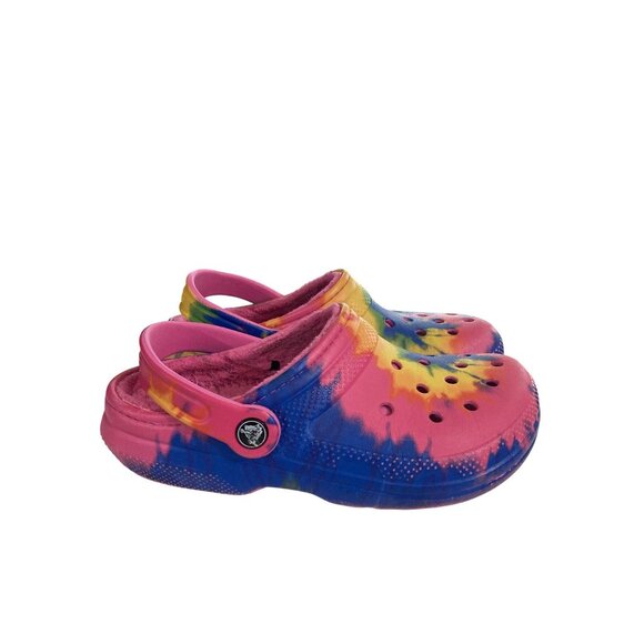 Crocs Classic unisex size Women's 6 men 4 Multicolor Tie-Dye lined Clog Shoes - Picture 5 of 8